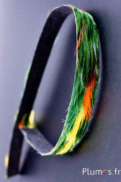 Ruban pour chapeau - 68 x 2.5 cm - vert-jaune-orange